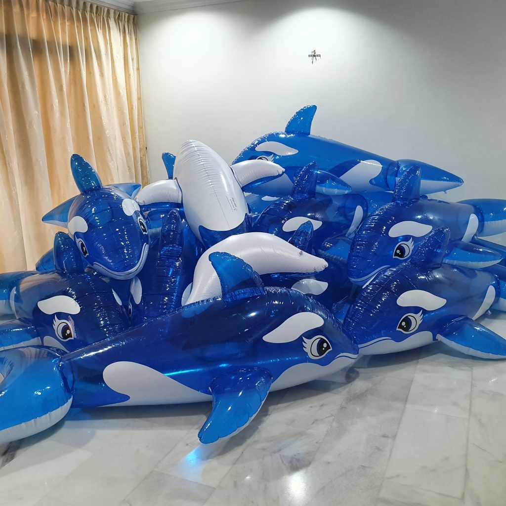Inflatable whale, inflatable blimp whale, pool toy, blow up toy.